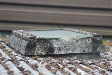 Asbestos cement roof light in school