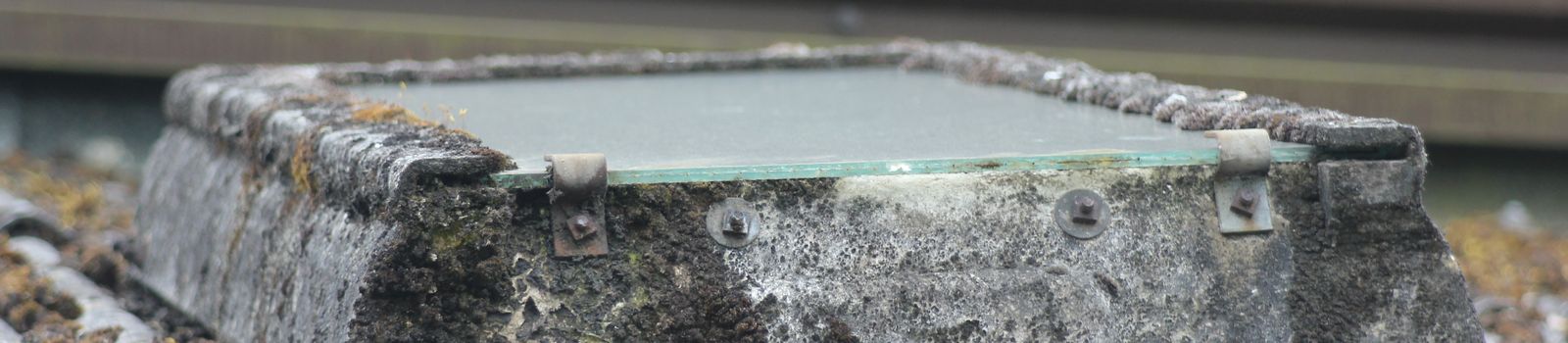 Asbestos cement roof light in school