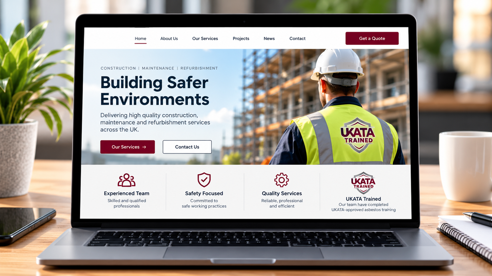 UKATA Trained Logo on a business website