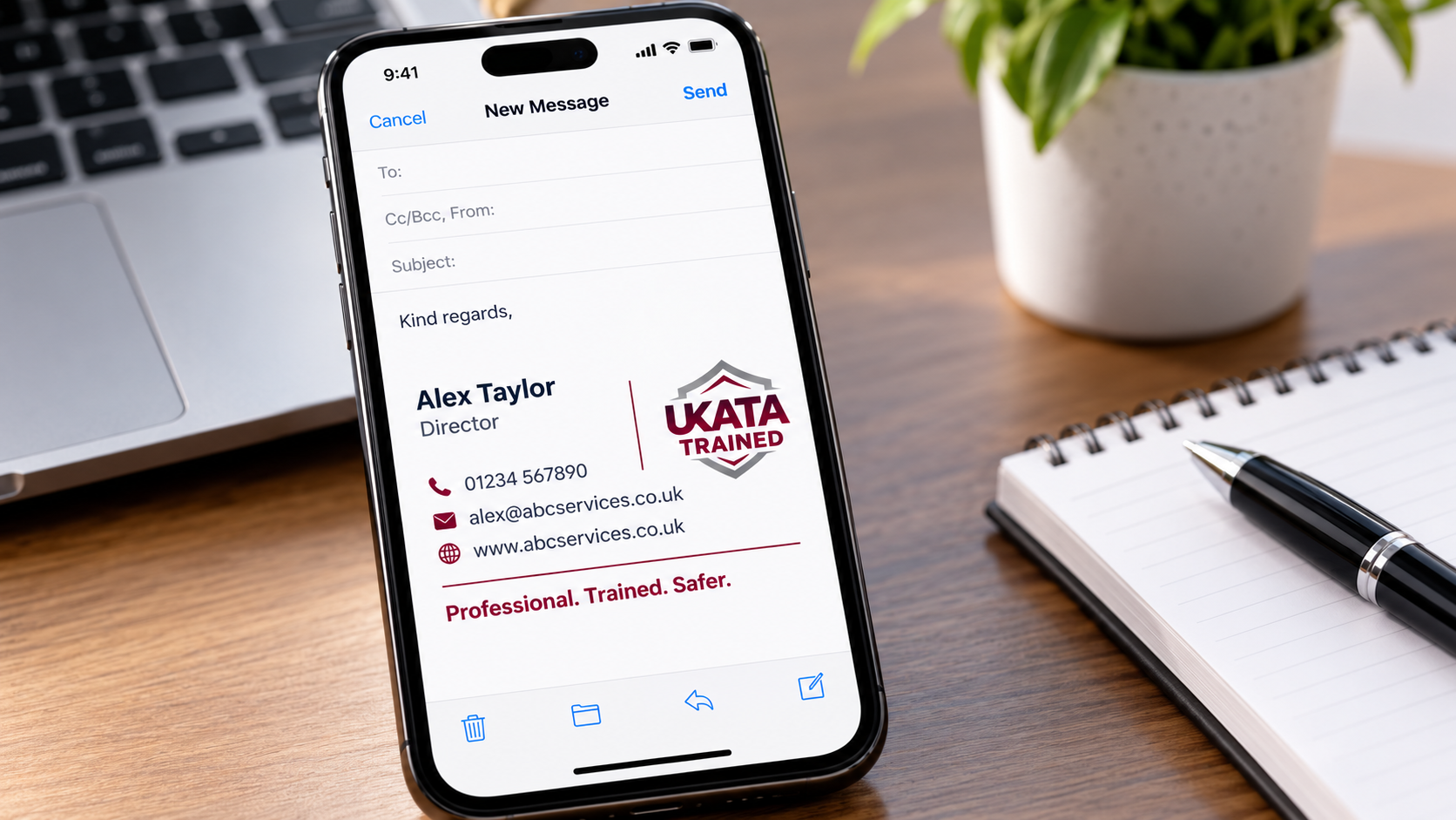 UKATA Trained Logo in an email signature